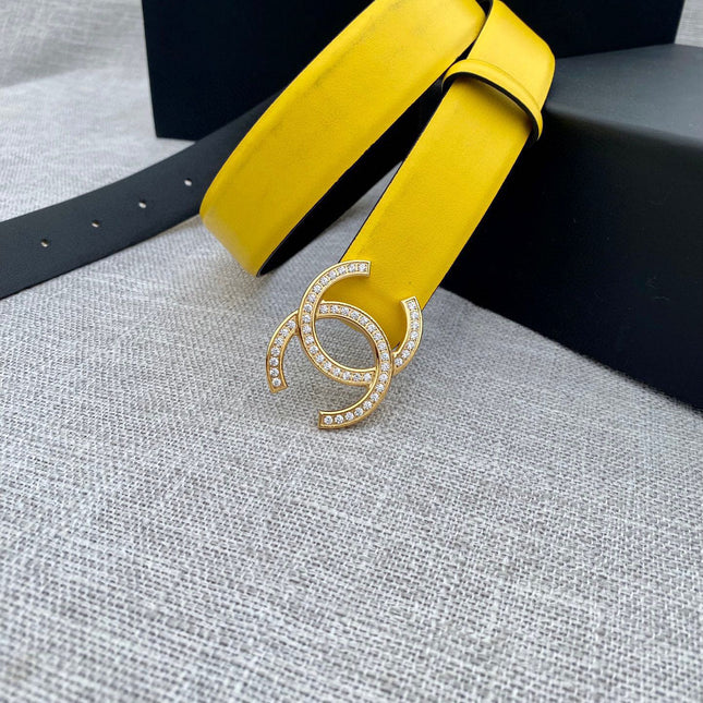 CC 26S BELT 30 MM IN YELLOW CALFSKIN GOLD HARDWARE 661510
