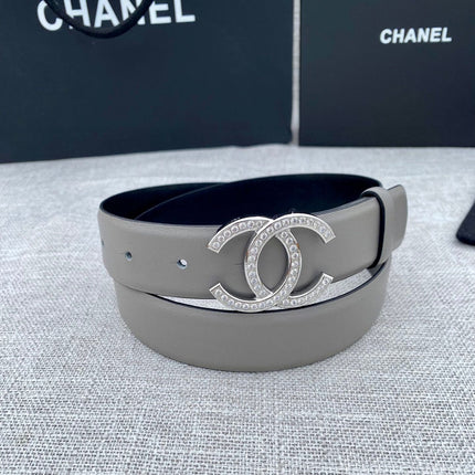 CC 26S BELT 30 MM IN GREY CALFSKIN SILVER HARDWARE 661511