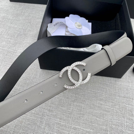 CC 26S BELT 30 MM IN GREY CALFSKIN SILVER HARDWARE 661511