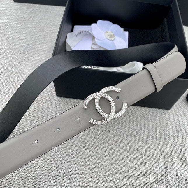 CC 26S BELT 30 MM IN GREY CALFSKIN SILVER HARDWARE 661511