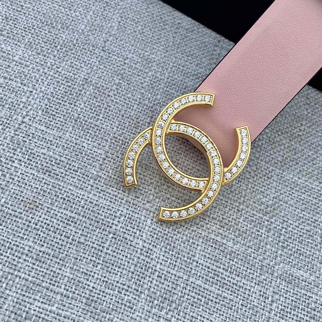 CC 26S BELT 30 MM IN LIGHT PINK CALFSKIN GOLD HARDWARE 661512