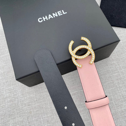 CC 26S BELT 30 MM IN LIGHT PINK CALFSKIN GOLD HARDWARE 661512