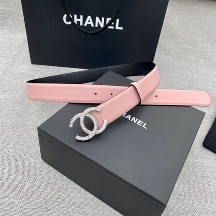 CC 26S BELT 30 MM IN LIGHT PINK CALFSKIN SILVER HARDWARE 661512