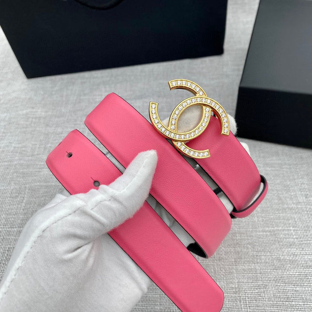 CC 26S BELT 30 MM IN PINK CALFSKIN GOLD HARDWARE 661513
