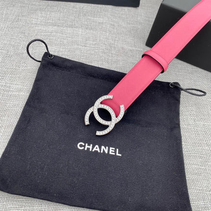 CC 26S BELT 30 MM IN PINK CALFSKIN SILVER HARDWARE 661513