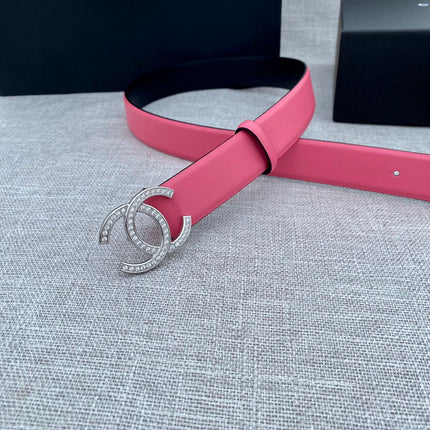 CC 26S BELT 30 MM IN PINK CALFSKIN SILVER HARDWARE 661513