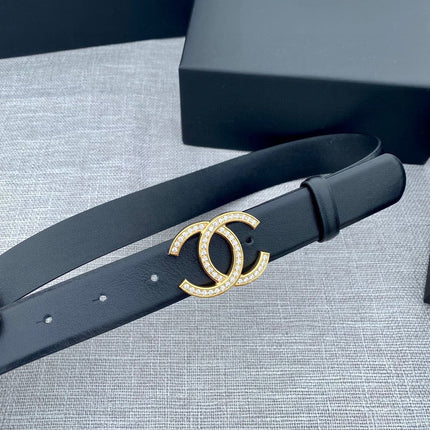 CC 26S BELT 30 MM IN BLACK CALFSKIN GOLD HARDWARE 661516