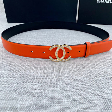 CC 26S BELT 30 MM IN ORANGE CALFSKIN GOLD HARDWARE 661518