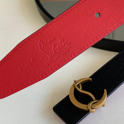 CL BELT 35MM IN BLACK CALFSKIN 566230