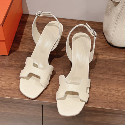HOLY 75 SANDAL IN WHITE CREAM GRAINED CALFSKIN