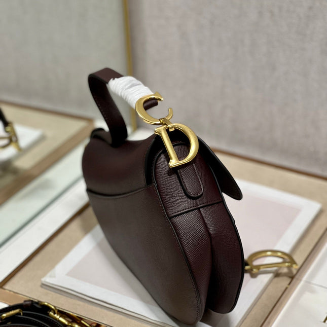 DIOR 26S SADDLE BAG 19 IN DARK RED CALFSKIN