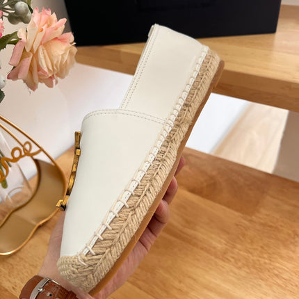 SL YVES LOGO SLIP ON WHITE CALFSKIN