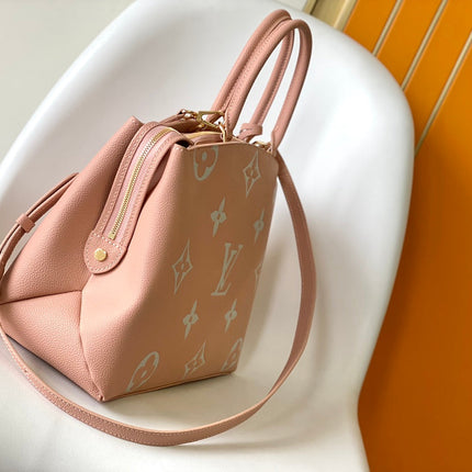 PETIT PALAIS PM MEDIUM SHOULDER BAG 29 IN PINK EMBOSSED COWHIDE GOLD-TONE HARDWARE