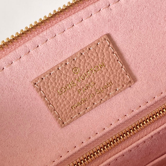 PETIT PALAIS PM MEDIUM SHOULDER BAG 29 IN PINK EMBOSSED COWHIDE GOLD-TONE HARDWARE