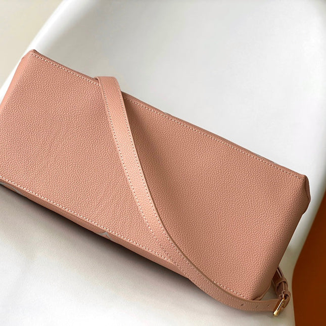 PETIT PALAIS PM MEDIUM SHOULDER BAG 29 IN PINK EMBOSSED COWHIDE GOLD-TONE HARDWARE