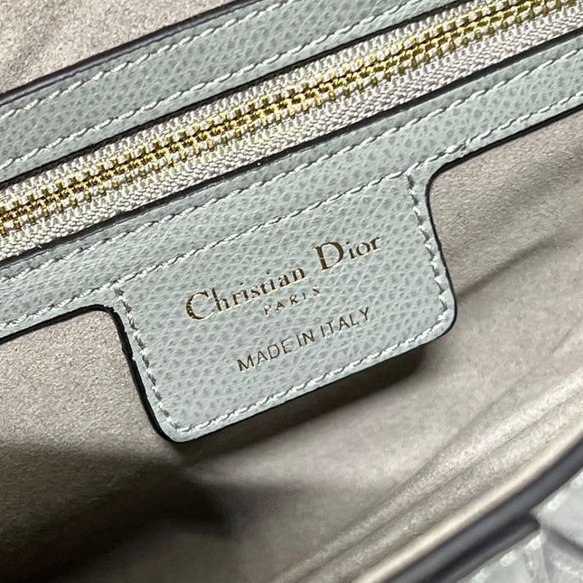 DIOR 26S SADDLE BAG 25 IN STONE GREY CALFSKIN