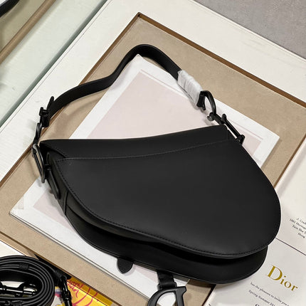 DIOR 26S SADDLE BAG 19 IN BLACK CALFSKIN