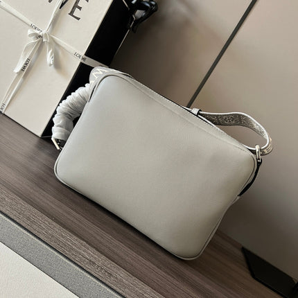 LOEWE 26S CROSSBODY BAG 24.5 IN LIGHT GREY CALFSKIN