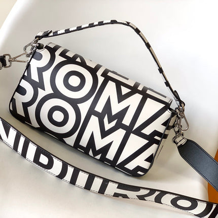 Fend Roma & Marc Jacobs 27 Bag Black White Leather Shw