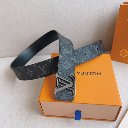 LV 25S BELT 40 MM IN BLACK MIX GREY CALFSKIN 593204