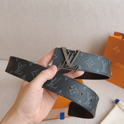 LV 25S BELT 40 MM IN BLACK MIX GREY CALFSKIN 593204