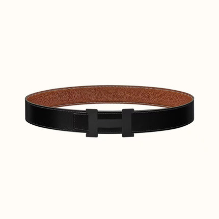 HM CONSTANCE BELT BUCKLE & REVERSIBLE GINGER ORANGE AND BLACK LEATHER STRAP 38MM