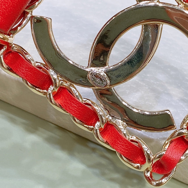 CHANEL 26S BELT 30 MM IN RED CALFSKIN 658419