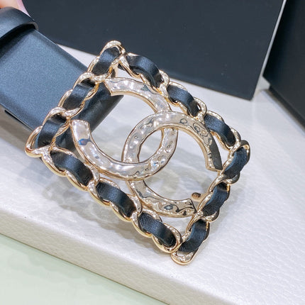CHANEL 26S BELT 30 MM IN BLACK CALFSKIN 658421