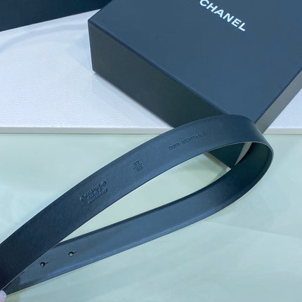 CHANEL 26S BELT 30 MM IN BLACK CALFSKIN 658421