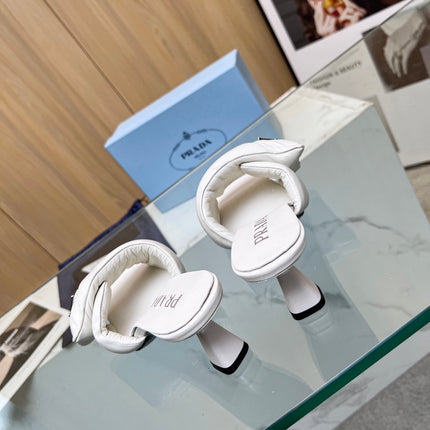 PRA SOFT PADDED NAPPA SANDALS 60 WHITE LAMBSKIN