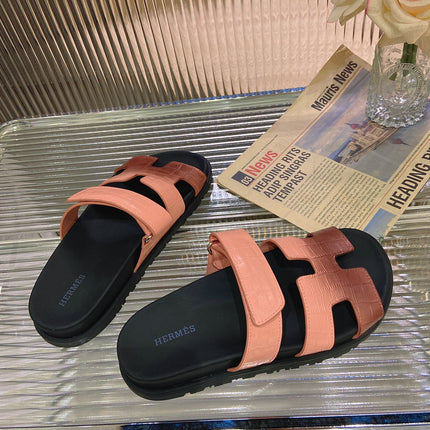 CHYPRE SANDAL OMBRE LIGHT PINK BROWN CALFSKIN