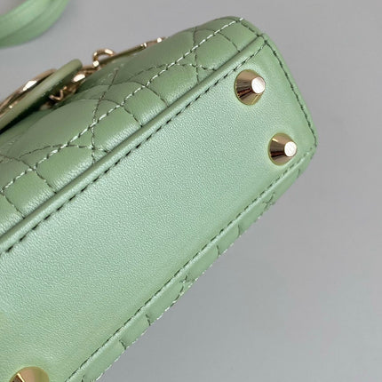 MICRO LADY 12 BAG IN LIGHT GREEN LAMBSKIN