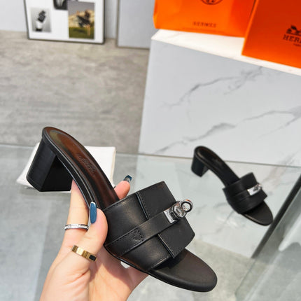 Gigi 50 Sandal Black Calfskin