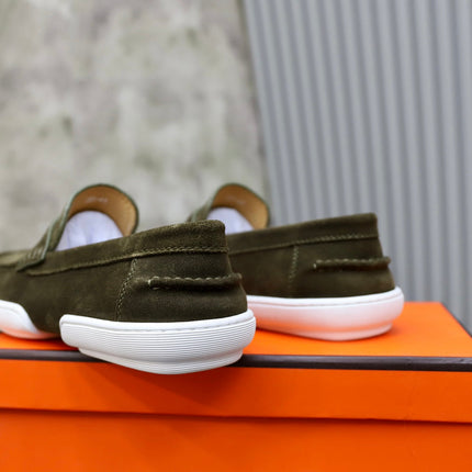 HM GUILLAUME LOAFER OLIVE SUEDE