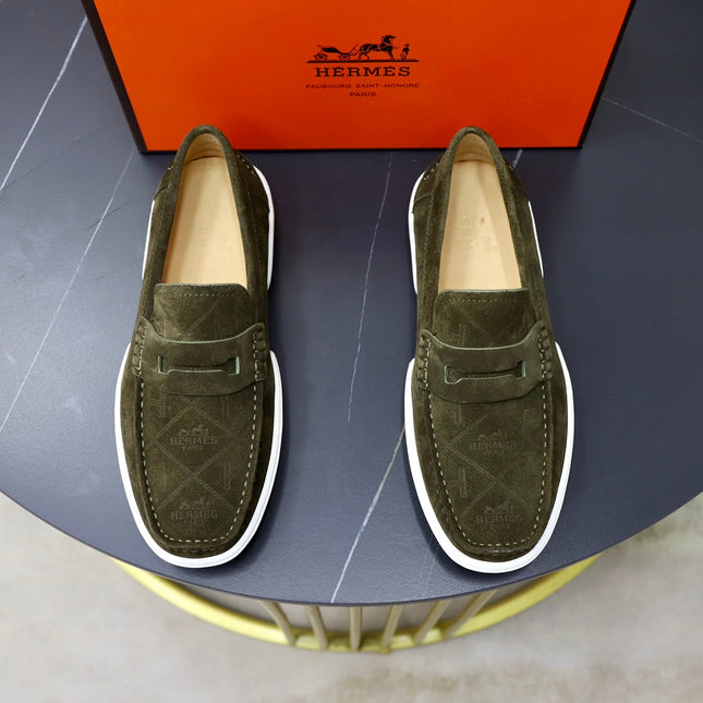 HM GUILLAUME LOAFER OLIVE SUEDE