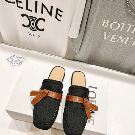 LW GATE BELTED MULE BLACK DENIM