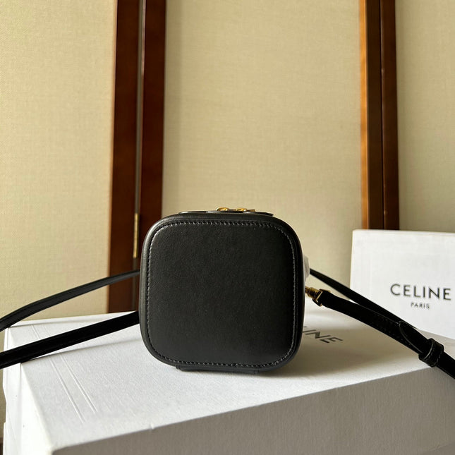 CELINE 26S MINI VANITY CASE 9 IN BLACK CALFSKIN