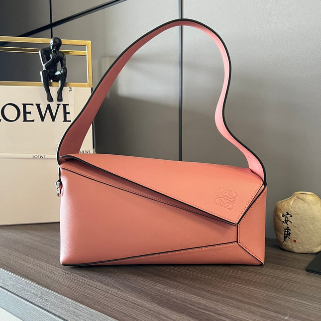 LOEWE 26S PUZZLE HOBO MEDIUM BAG 29 IN PINK CALFSKIN
