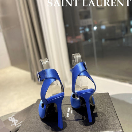 SL FANNY SLINGBACK PUMPS COBALT SATIN