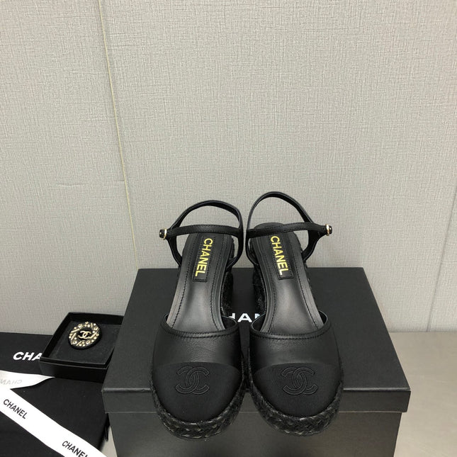 MARY JANE WEDGE BLACK LAMBSKIN