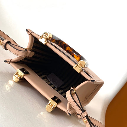 Fend Mini Sunshine Shopper Bag 18 Peach Leather
