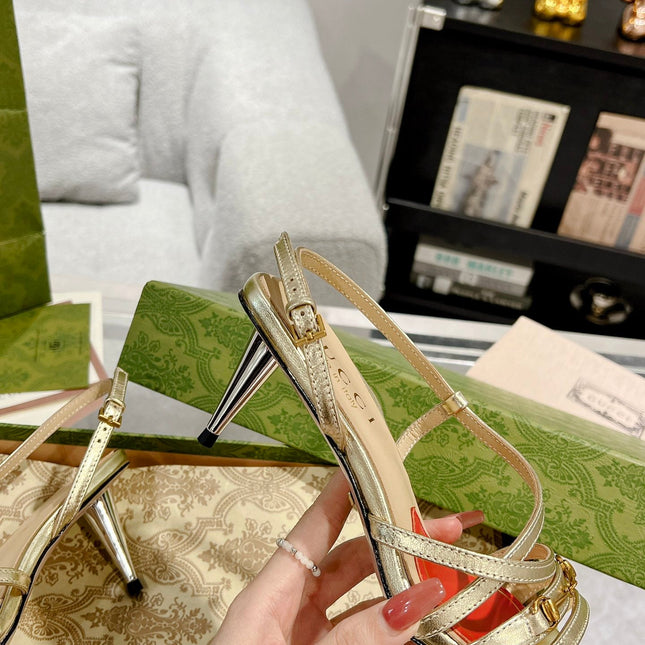HIGH HEEL 65MM IN LIGHT GOLD CALFSKIN WITH RED HEART