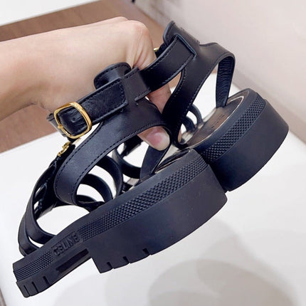 LYMPIA GLADIATOR SANDAL IN CALFSKIN BLACK