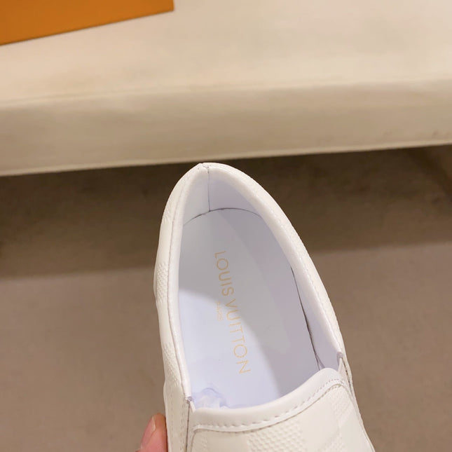 LV LOAFER IN WHITE DAMIER SHEEPSKIN