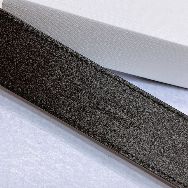 CL LARGE 35 MM BELT IN CHOCOLATE BROWN SUEDE LIGHT GOLD HARDWARE