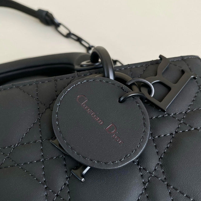 D-JOY BAG 22 IN BLACK LAMBSKIN