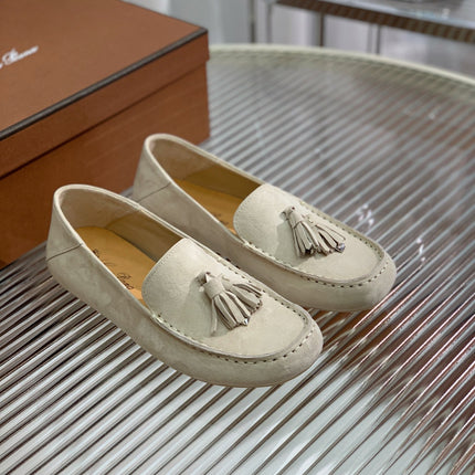 LP DOT SOLE WALK LOAFERS CREAMY WHITE SUEDE