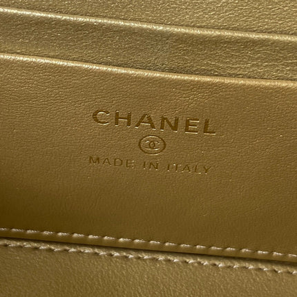 SMALL VANITY CASE 17 IN WHITE CALFSKIN GOLD HARDWARE