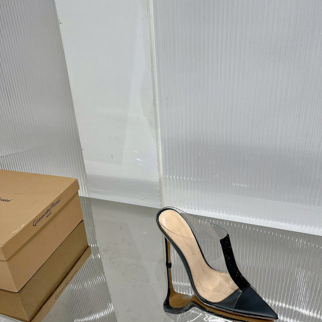 GIANVITO ROSSI 26S HEELED SANDALS 105 MM IN BLACK TPU