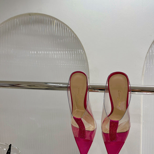 GIANVITO ROSSI 26S HEELED SANDALS 105 MM IN PINK TPU